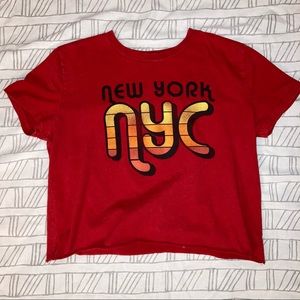 Red NYC shirt. (Cropped)